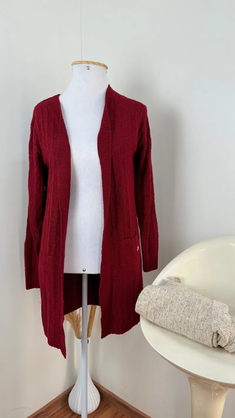 CARDIGAN FEMININO ABERTA TRICOT R50