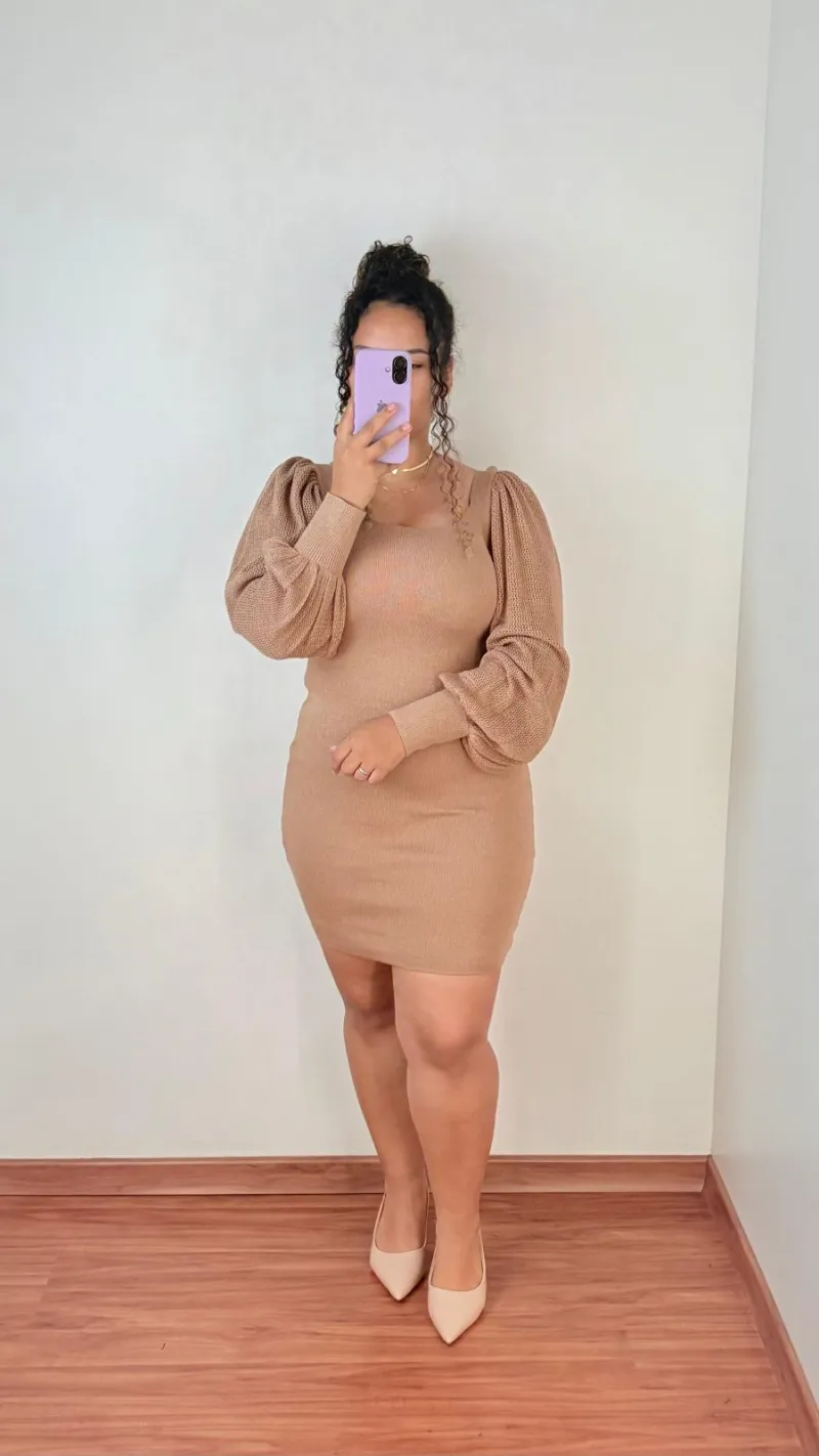VESTIDO FEMININO MANGA LONGA CURTO R50
