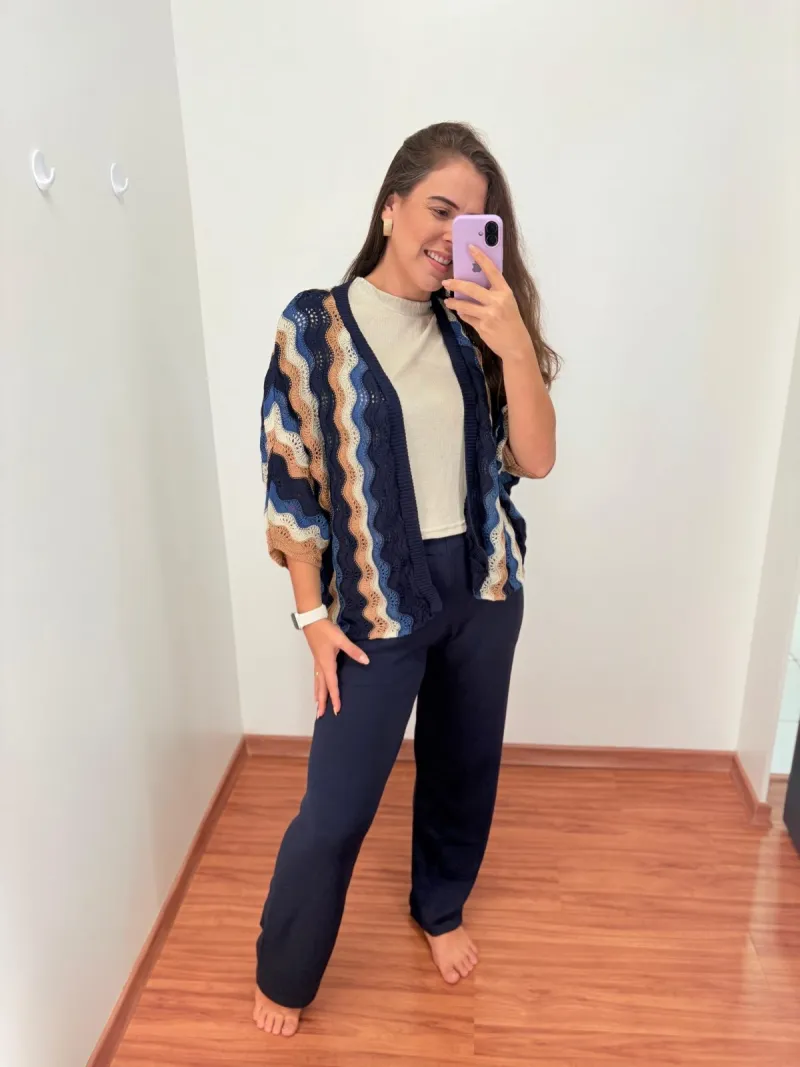 BLUSA FEMININO SEM MANGA ABERTA TRICOT