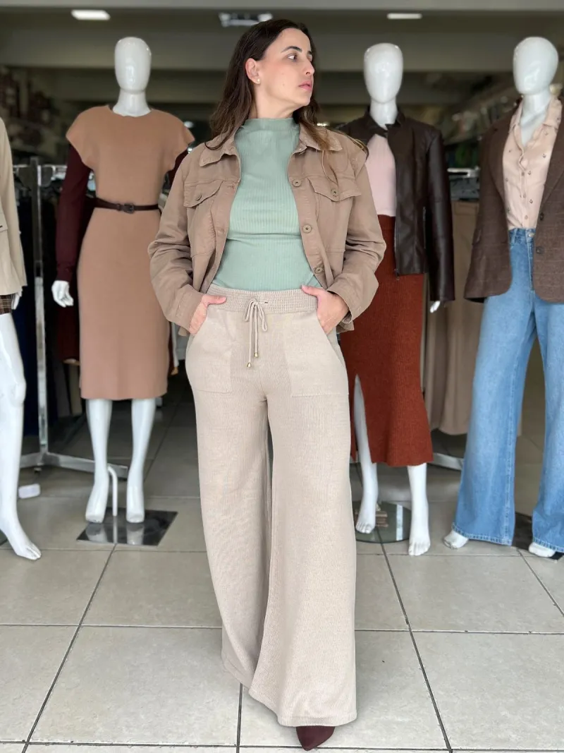 CALÇA FEMININO PANTALON TRICOT