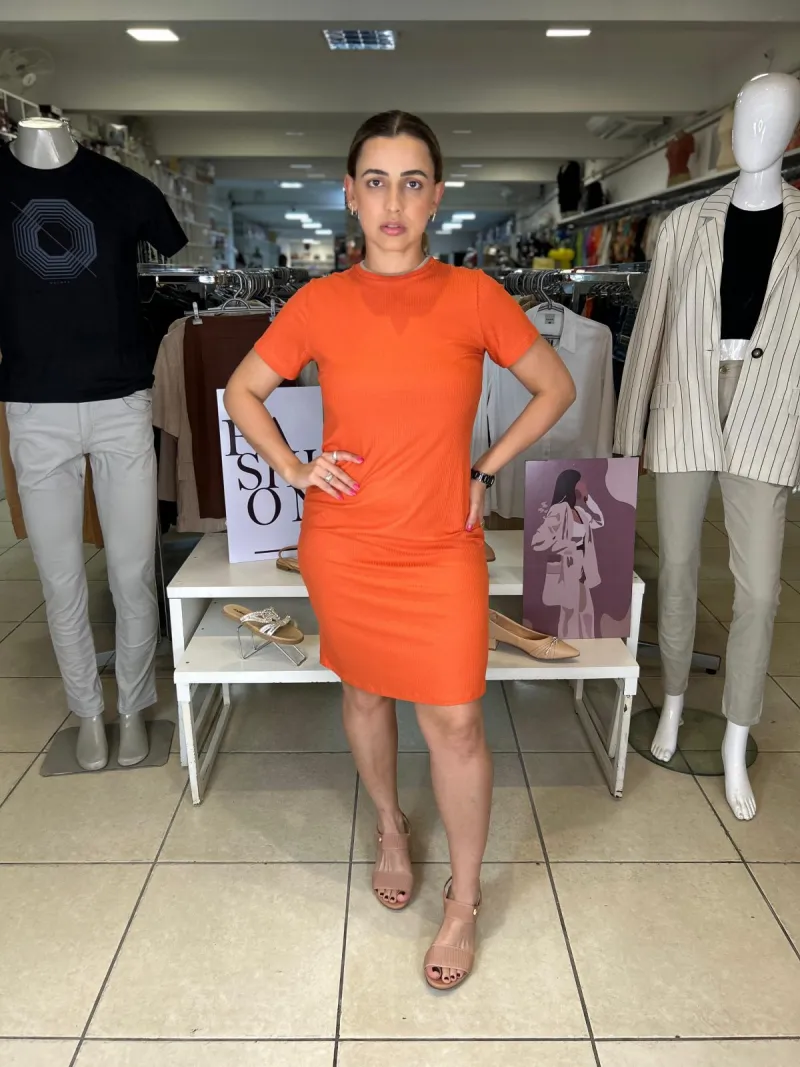 VESTIDO FEMININO SEM MANGA CURTO R53