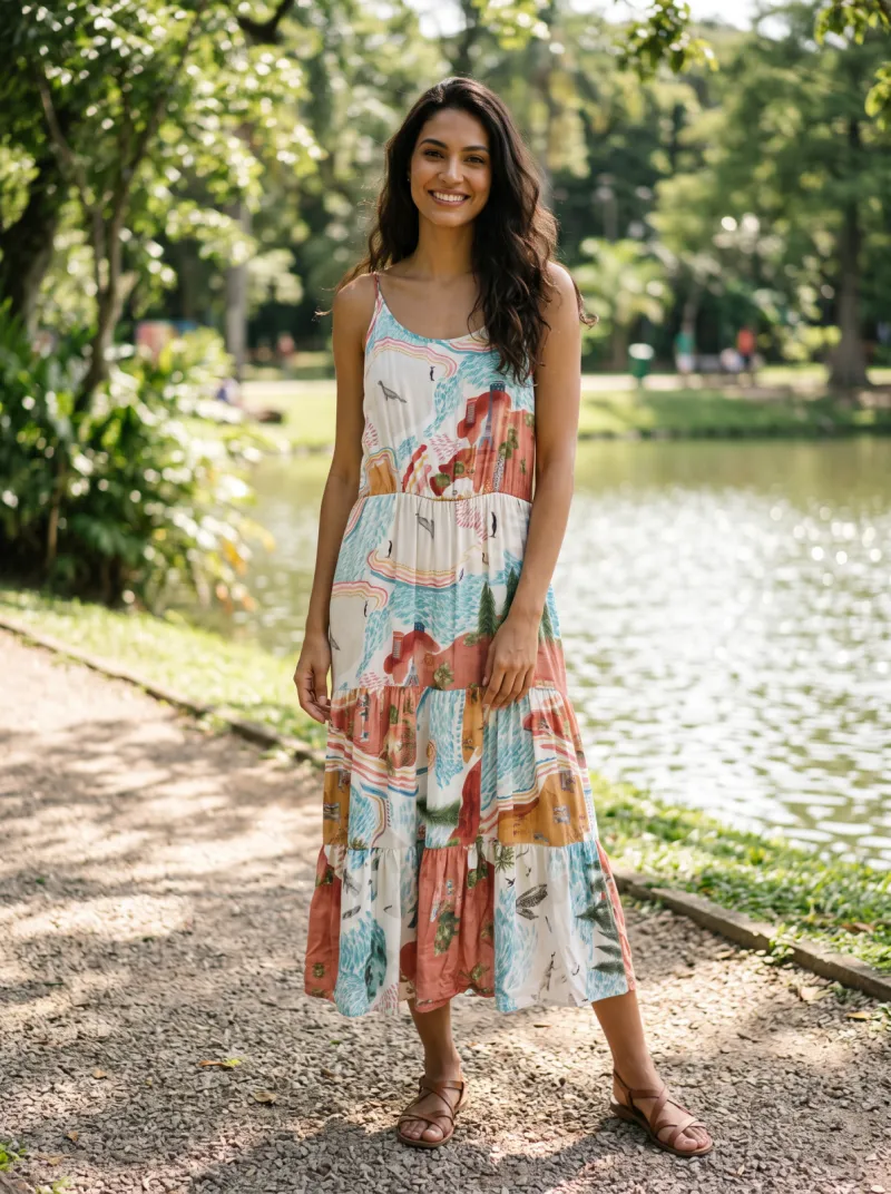 LUNENDER — VESTIDO FEMININO C/ALÇA R53