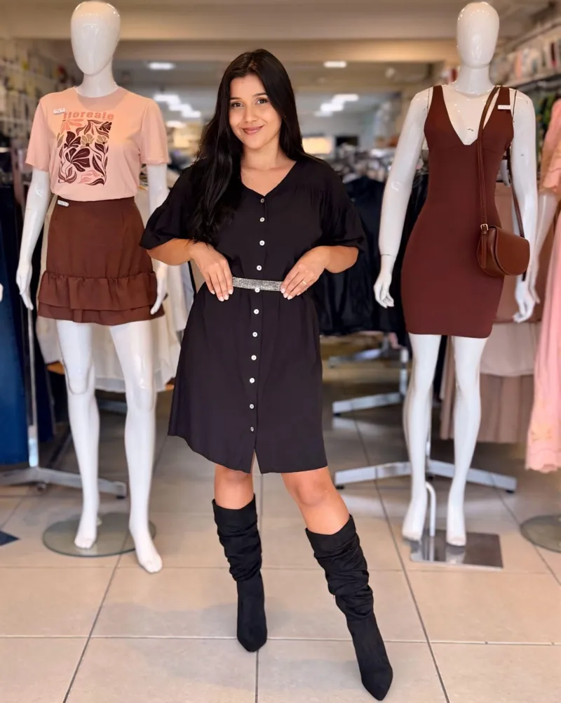 VESTIDO FEMININO 3/4 CURTO R53