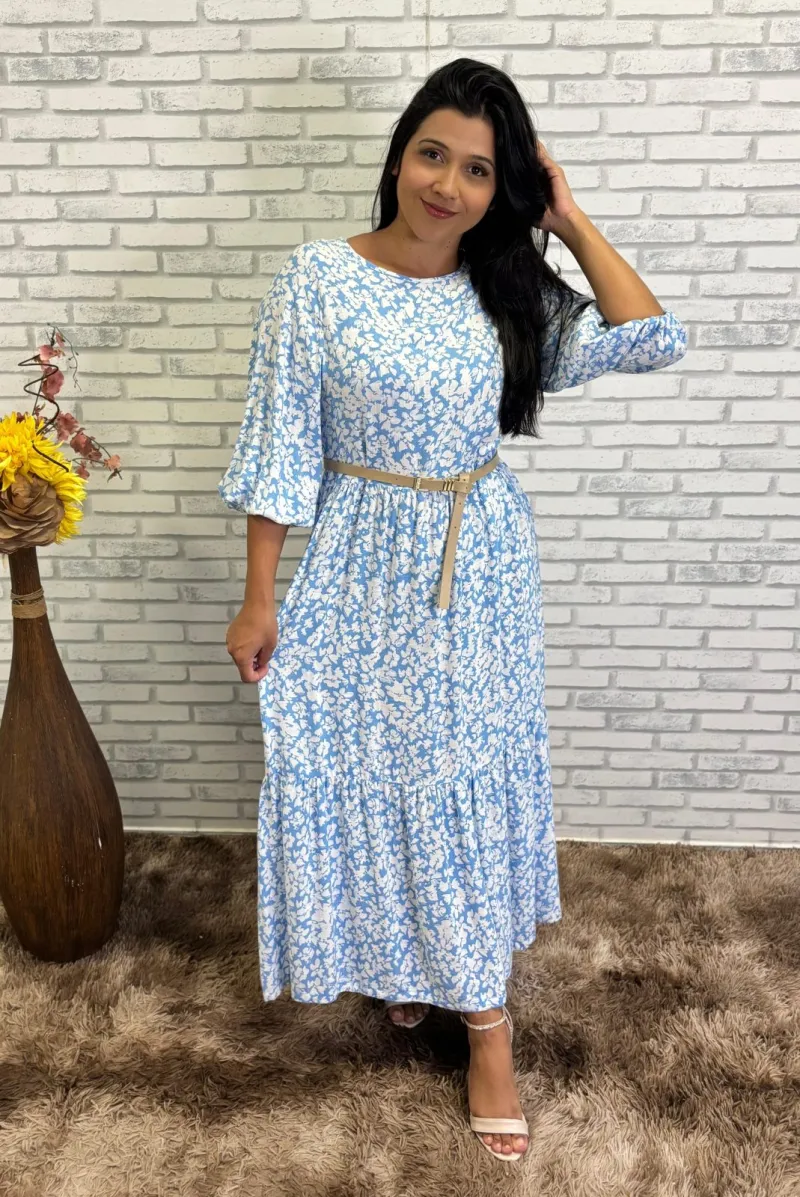 VESTIDO FEMININO 3/4 MIDI R09