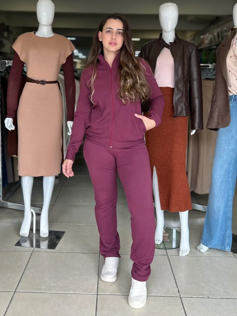 CONJUNTO FEMININO ADULTO JAQUETA+CALÇA