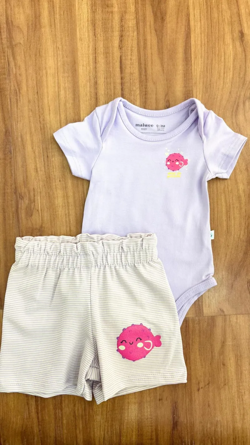 CONJUNTO FEMININO INFANTIL BODY+SHORT