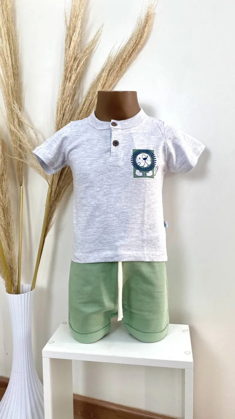 CONJUNTO MASCULINO INFANTIL SEM MANGA+SHRT