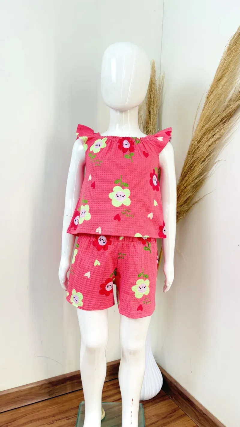 CONJUNTO FEMININO INFANTIL SEM MANGA+SHRT