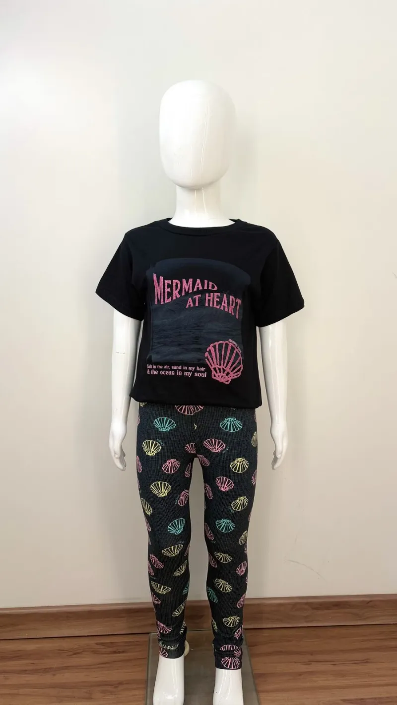 CONJUNTO FEMININO INFANTIL SEM MANGA+LEG