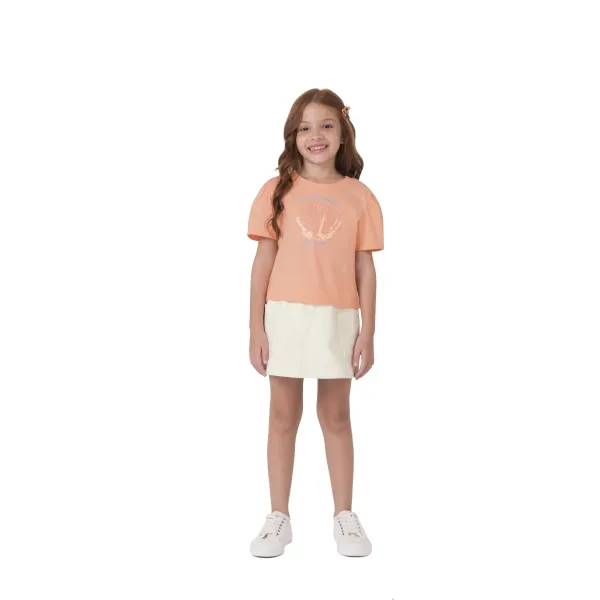 MALWEE — CONJUNTO FEMININO INFANTIL MANGA CURTA+SHORTS