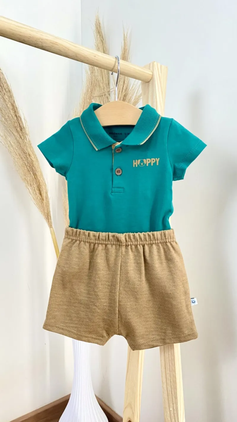 CONJUNTO MASCULINO INFANTIL BODY+BERMUDA