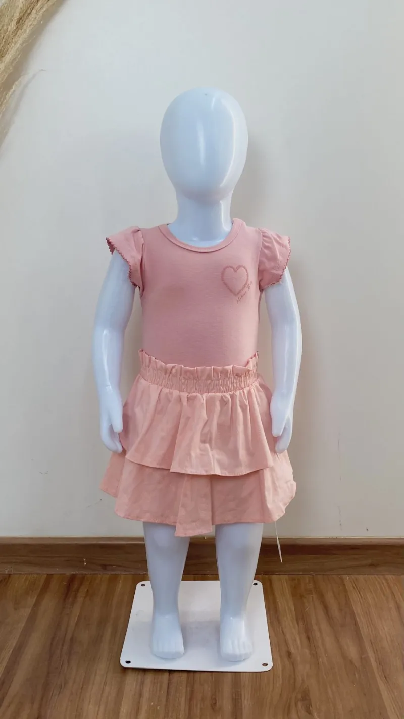 CONJUNTO FEMININO INFANTIL BODY SEM MANGA+SAIA