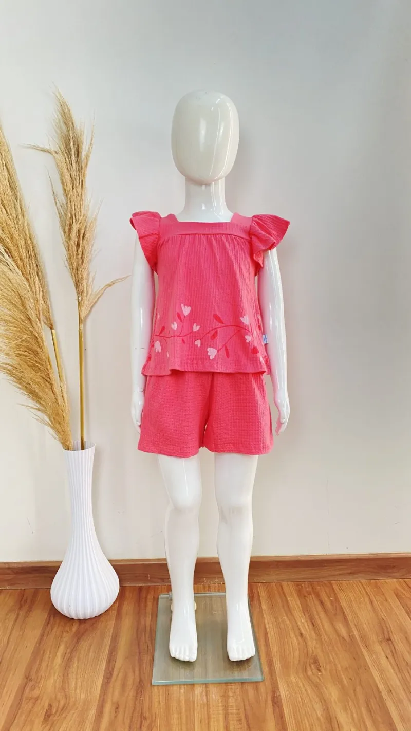 CONJUNTO FEMININO INFANTIL SEM MANGA+SHRT