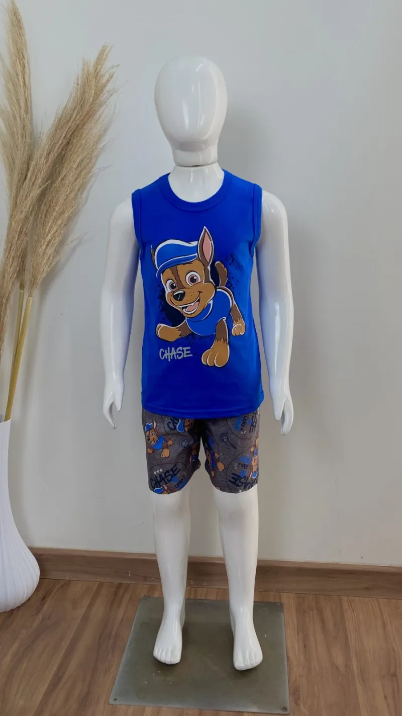 CONJUNTO MASCULINO INFANTIL REGATA+BERMUDA