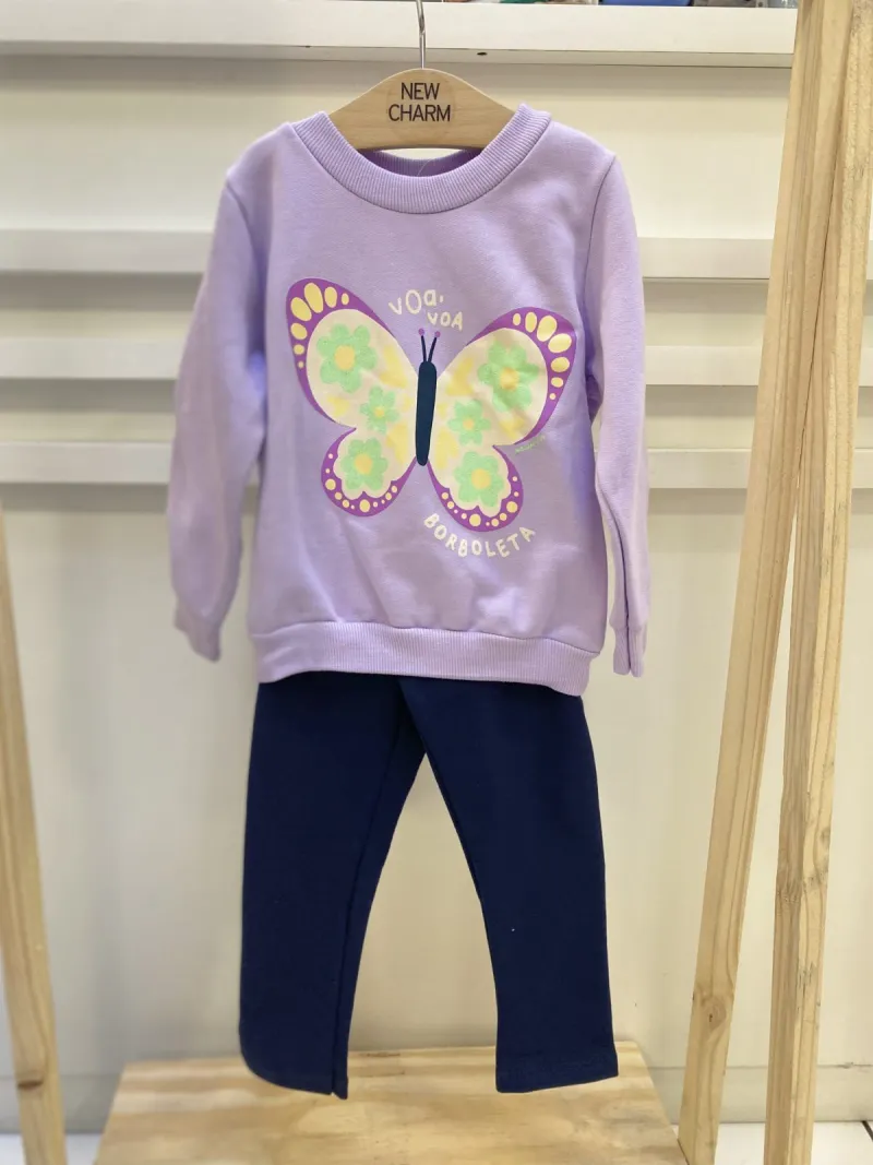 CONJUNTO FEMININO INFANTIL CASACO+CALÇA