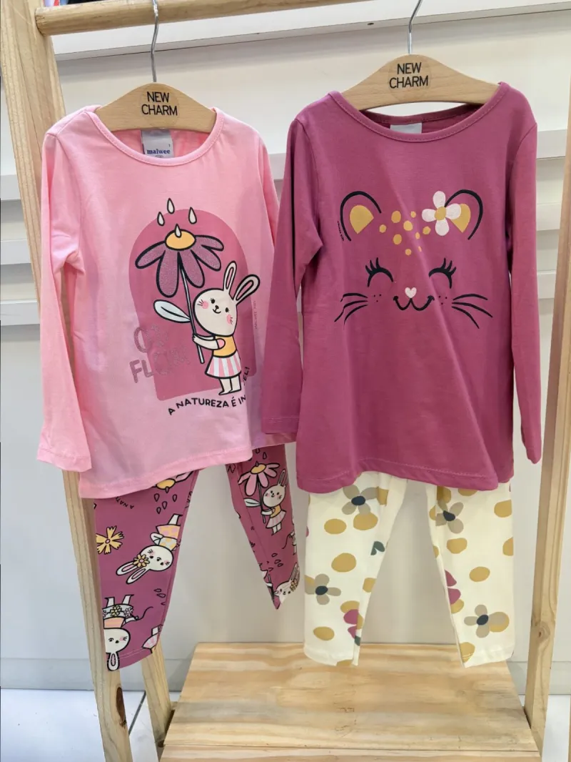 CONJUNTO FEMININO INFANTIL MANGA LONGA+LEGGING