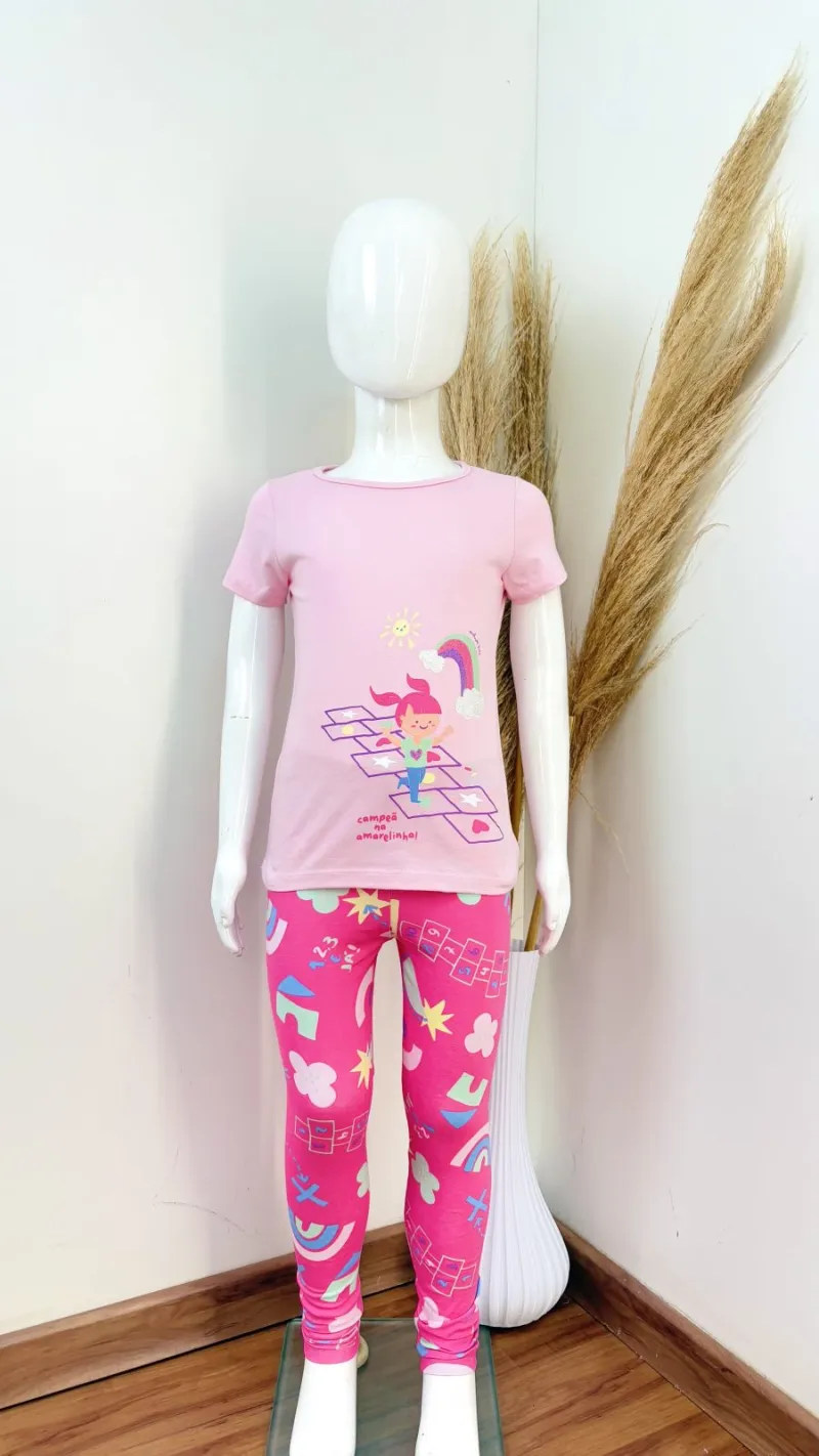 CONJUNTO FEMININO INFANTIL SEM MANGA+LEG