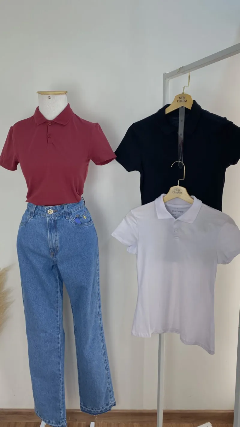 POLO FEMININO ADULTO SEM MANGA