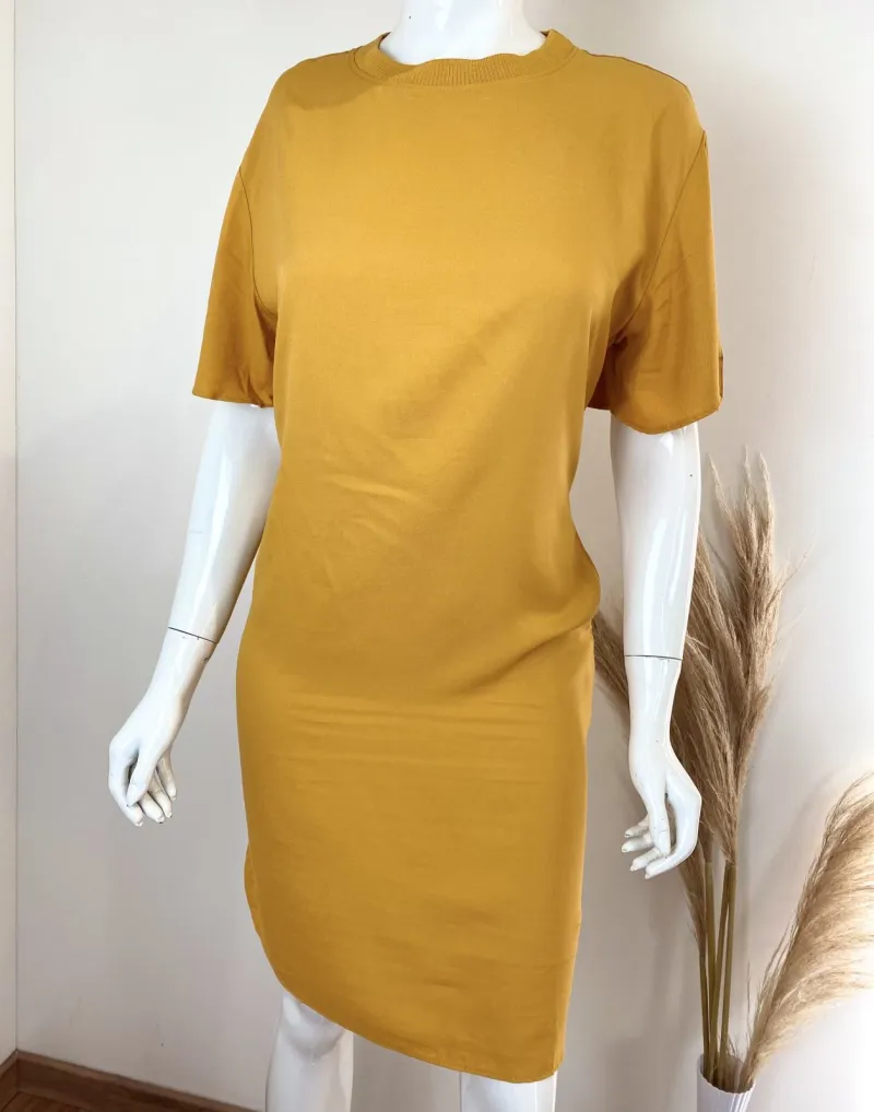 VESTIDO FEMININO ADULTO SEM MANGA CURTO