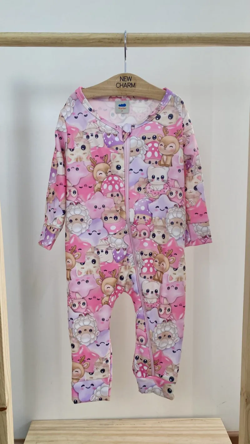 MACACÃO FEMININO INFANTIL MANGA LONGA
