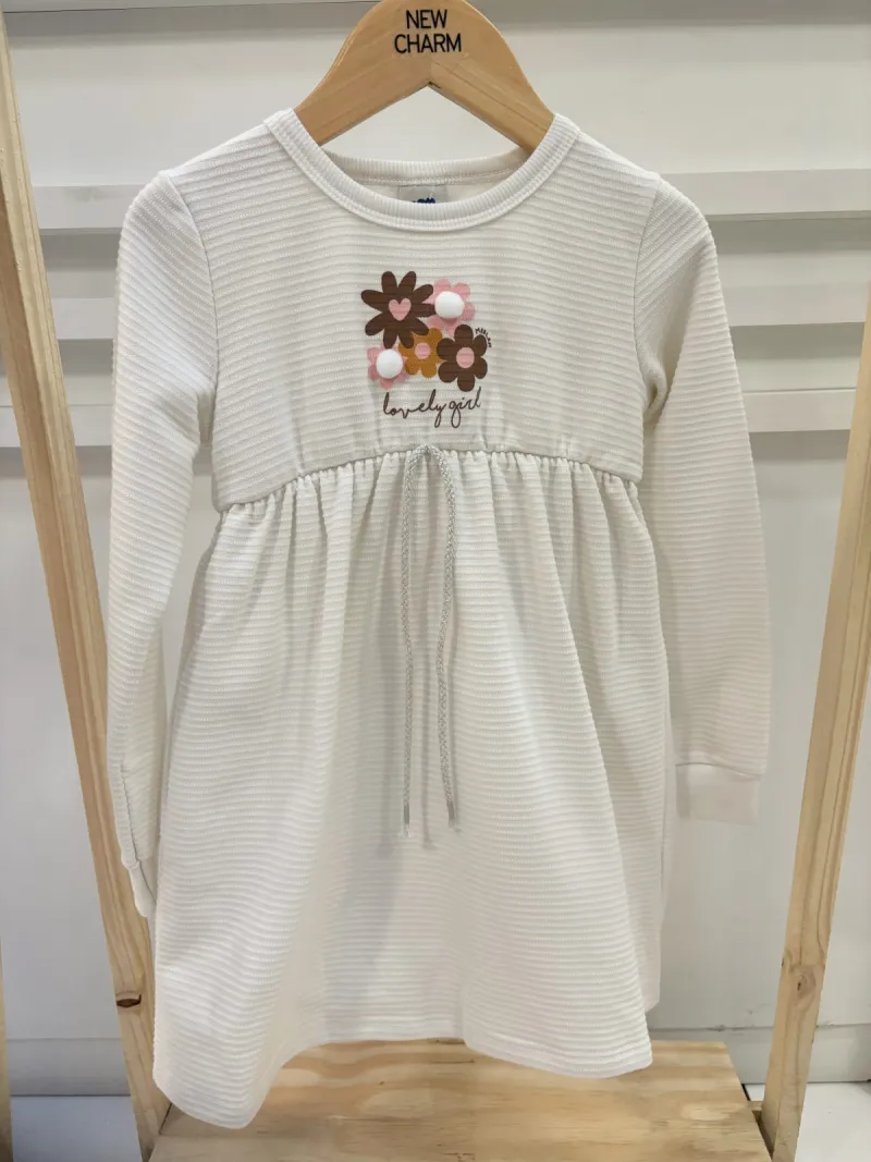 VESTIDO FEMININO INFANTIL MANGA LONGA CURTO