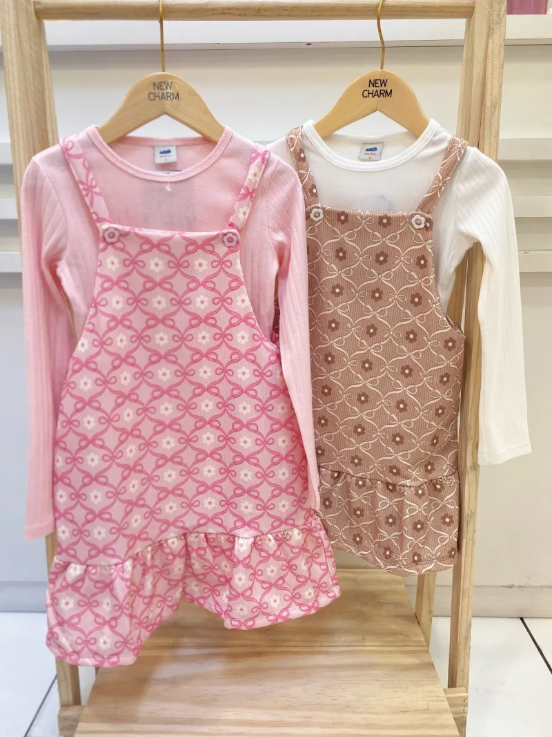 CONJUNTO FEMININO INFANTIL MANGA LONGA+SALOPETE
