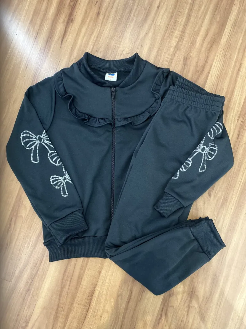 CONJUNTO FEMININO INFANTIL JAQUETA+CALÇA MOLETOM