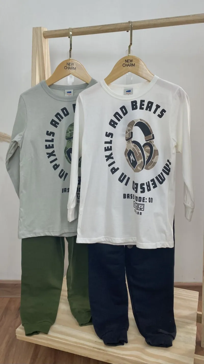 CONJUNTO MASCULINO INFANTIL MANGA LONGA+CALÇA