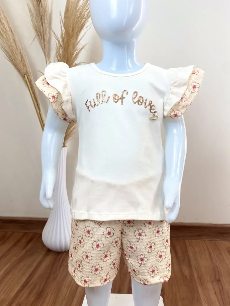 CONJUNTO FEMININO INFANTIL SM+SHORTS