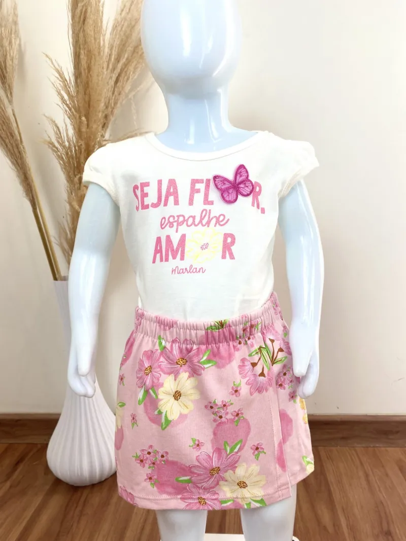 CONJUNTO FEMININO INFANTIL SM+SHORTS