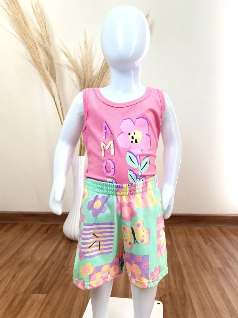 MARLAN — CONJUNTO FEMININO INFANTIL SM+SHORTS