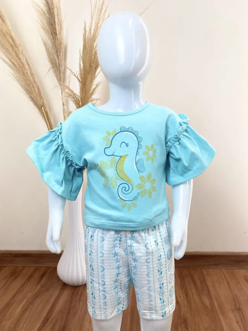 CONJUNTO FEMININO INFANTIL SEM MANGA+SHORTS