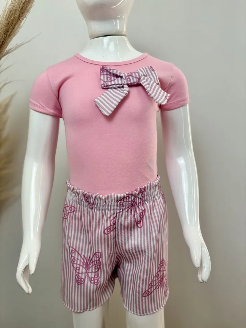 CONJUNTO FEMININO INFANTIL SM+SHORTS