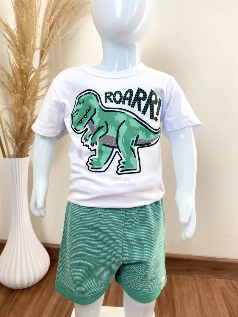 CONJUNTO MASCULINO INFANTIL SEM MANGA+BERMUDA
