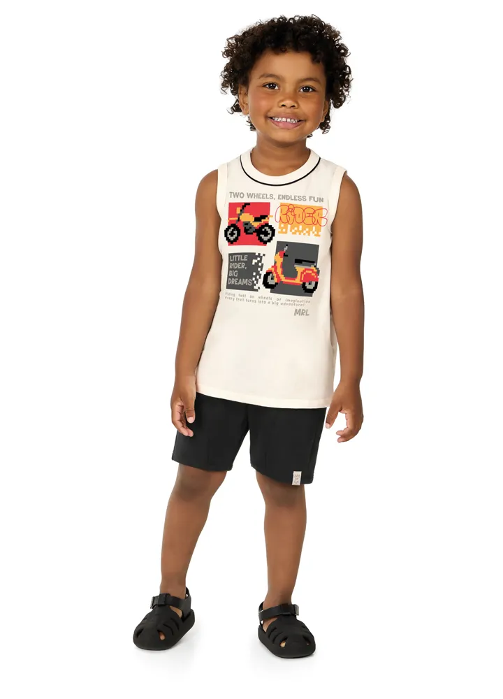 CONJUNTO MASCULINO INFANTIL REGATA+SHORTS
