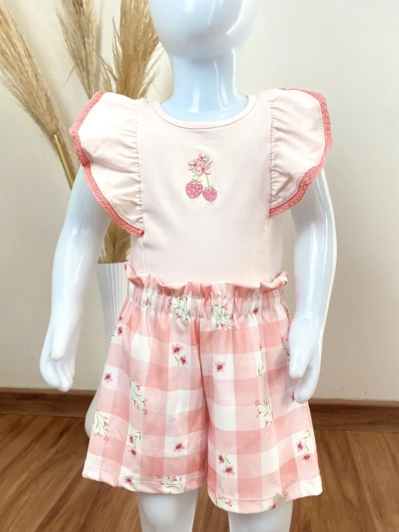 CONJUNTO FEMININO INFANTIL SM+SHORTS
