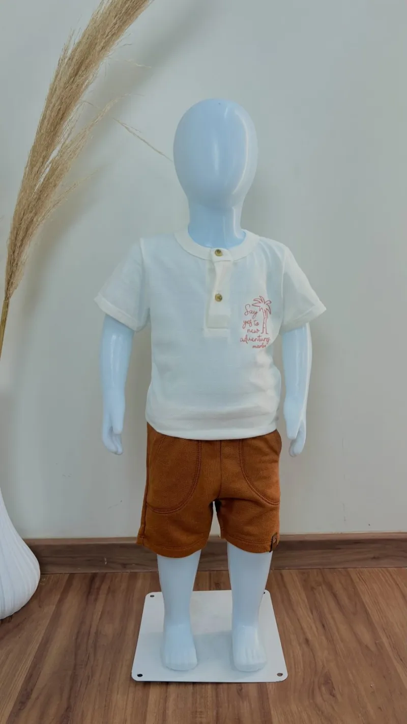 CONJUNTO MASCULINO INFANTIL SEM MANGA+BERMUDA