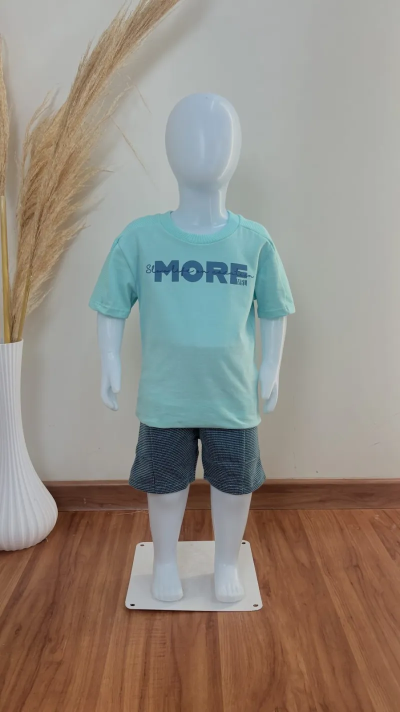 CONJUNTO MASCULINO INFANTIL SEM MANGA+BERMUDA