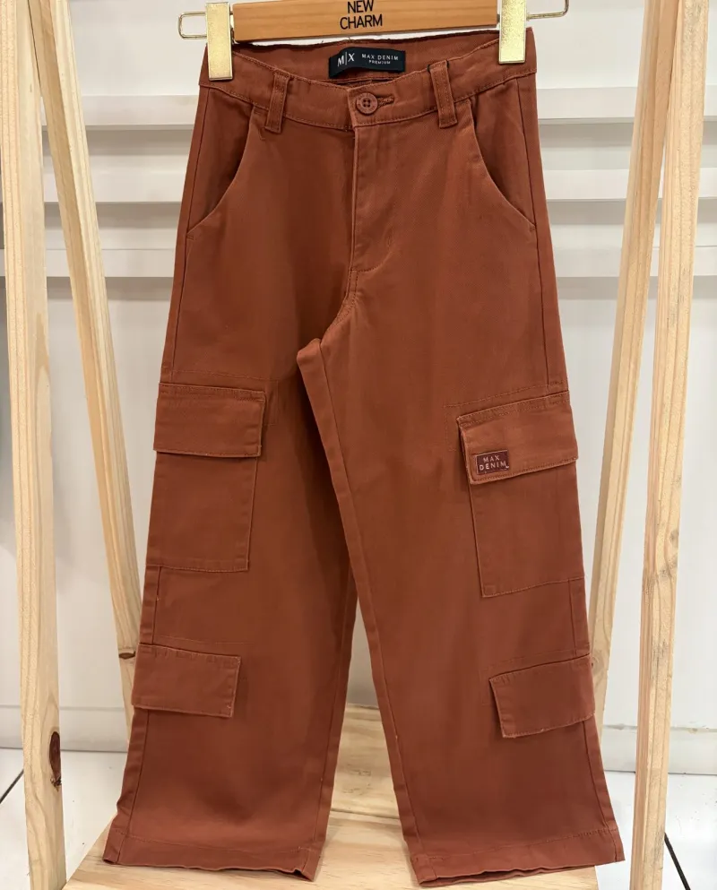 CALCA FEMININO INFANTIL WIDE LEG CARGO
