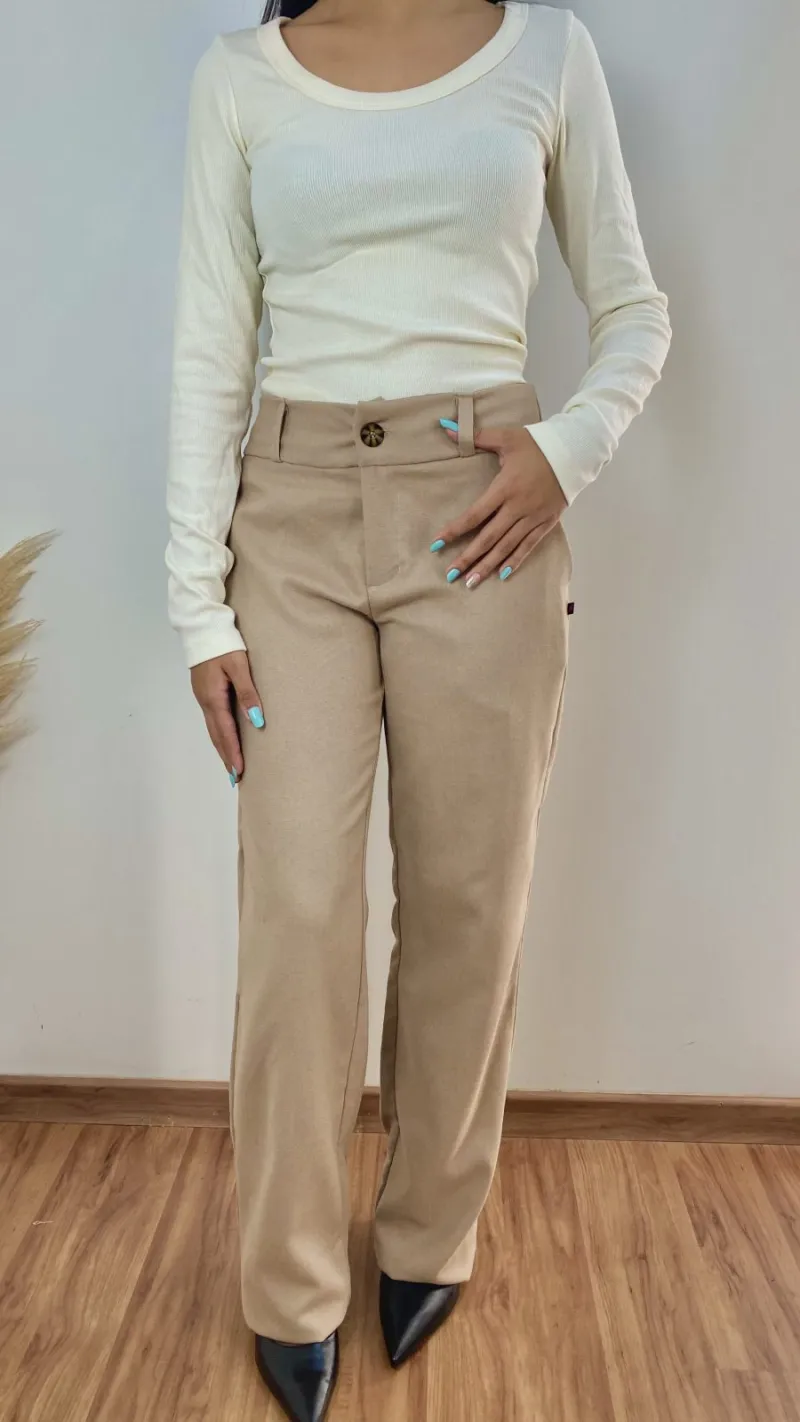 CALÇA FEMININO D/ LINHO NATUREZA