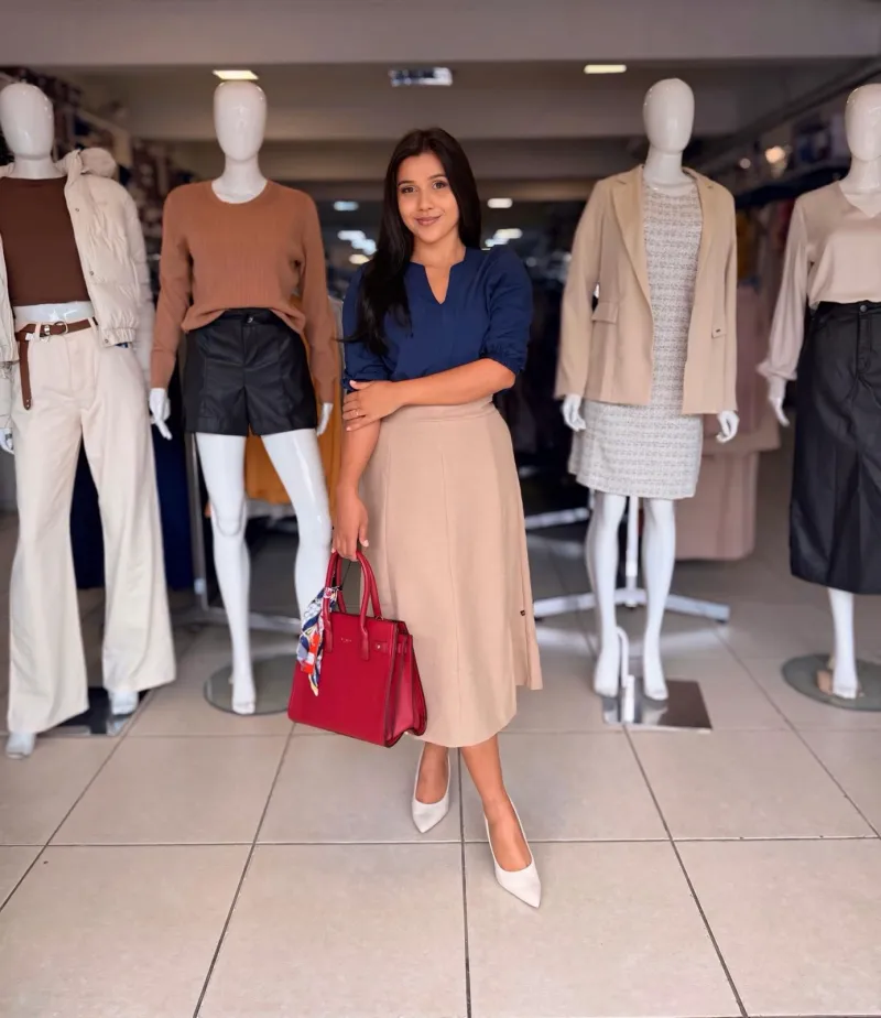 SAIA FEMININO ADULTO MIDI C/FENDA