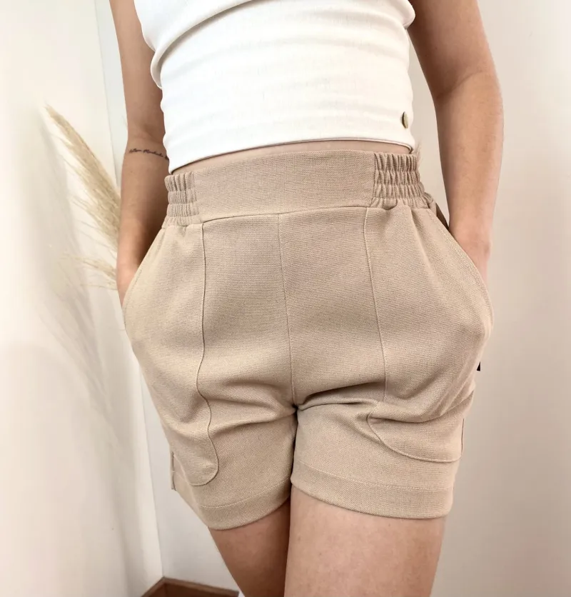 SHORTS FEMININO ADULTO LINHO