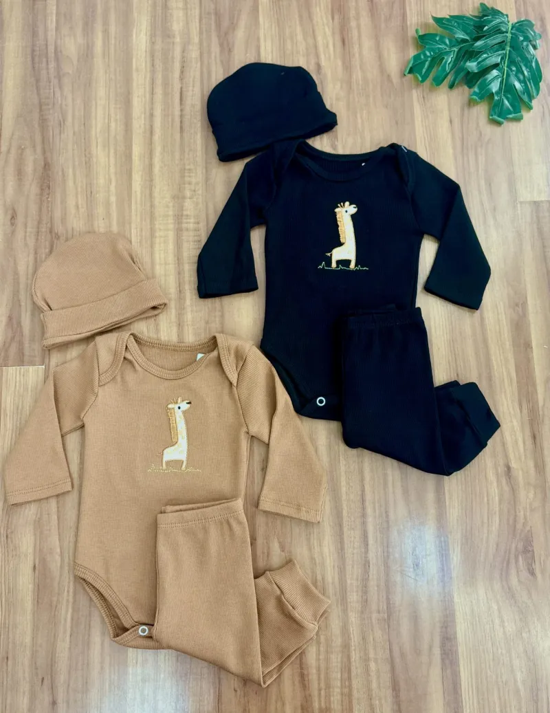 CONJUNTO MASCULINO INFANTIL BODY+CALÇA+TOUCA