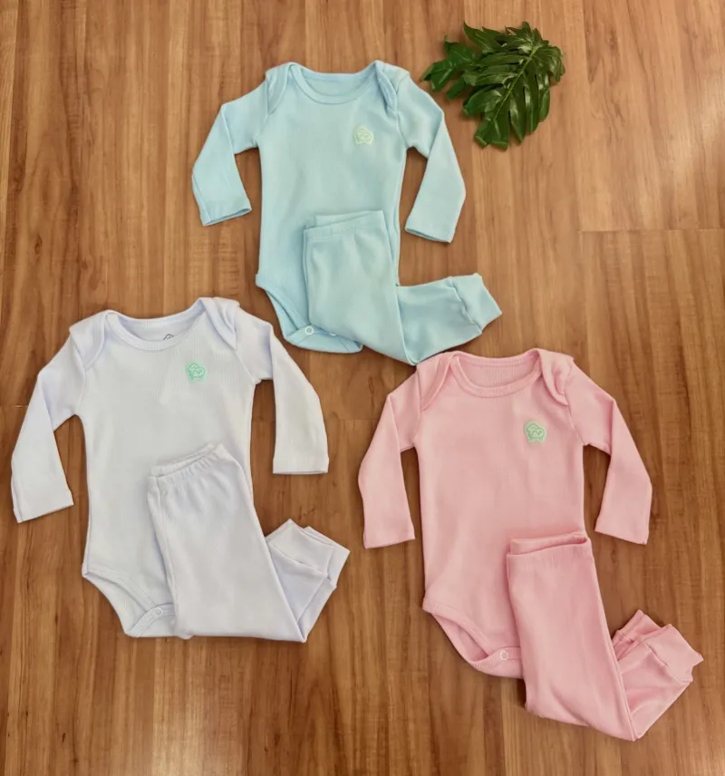 CONJUNTO FEMININO INFANTIL BODY MANGA LONGA+CALÇA
