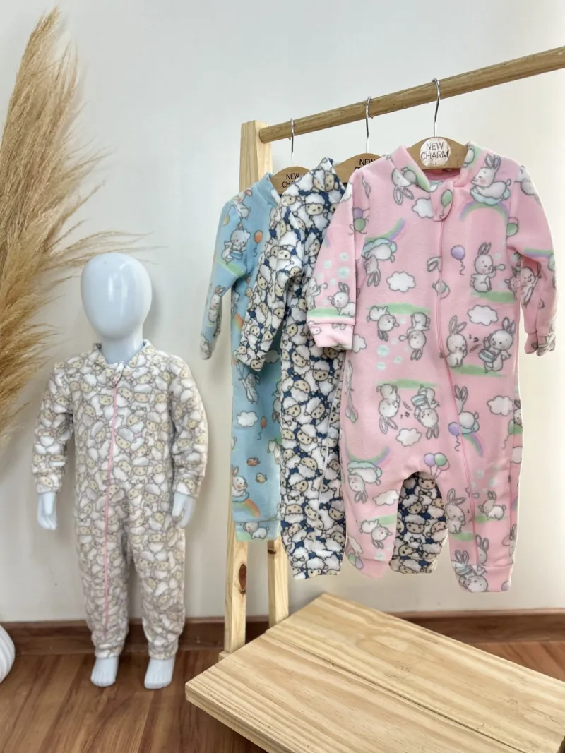 MACACÃO FEMININO INFANTIL MANGA LONGA SOFT