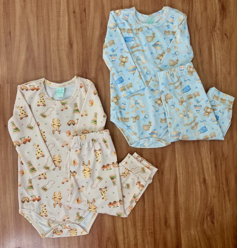 CONJUNTO MASCULINO INFANTIL BODY MANGA LONGA+CALÇA TRMC