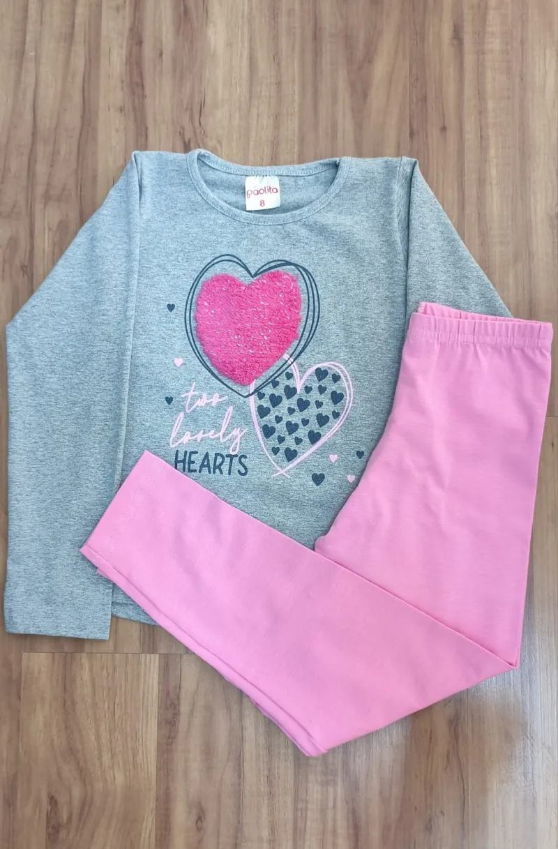 CONJUNTO FEMININO INFANTIL MANGA LONGA R130