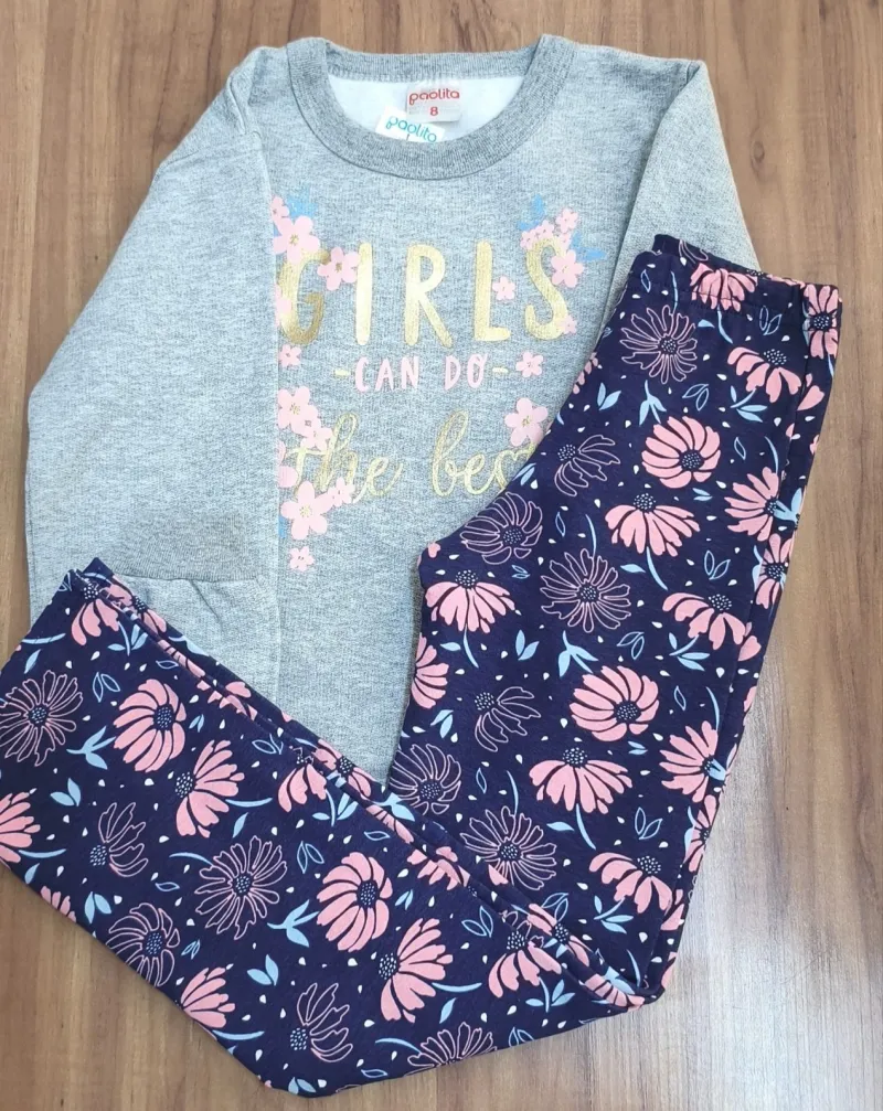 CONJUNTO FEMININO INFANTIL MANGA LONGA R130