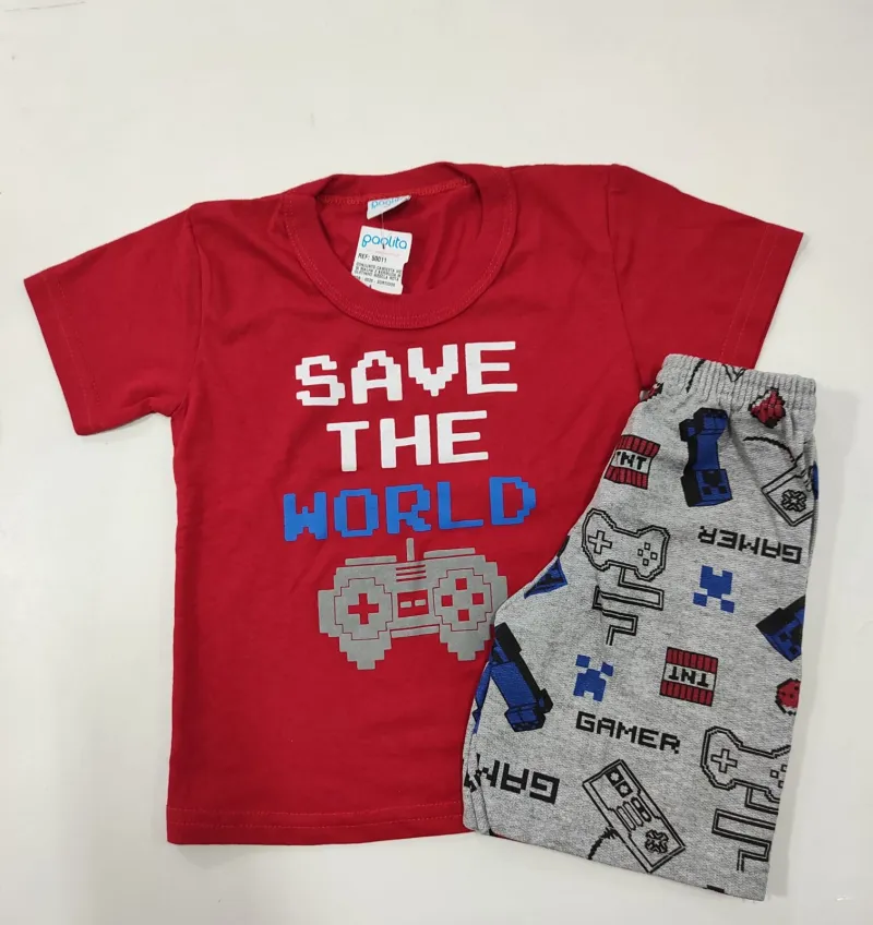 CONJUNTO MASCULINO INFANTIL SEM MANGA R130