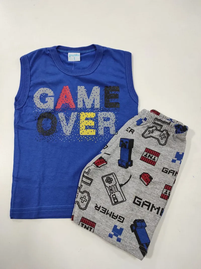 CONJUNTO MASCULINO INFANTIL SEM MANGA R130